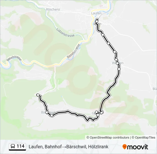114 Bus Line Map