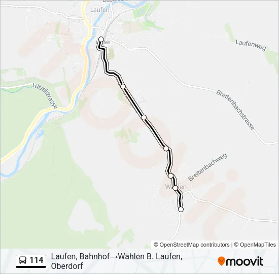114 Bus Line Map
