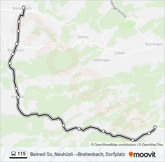 115 Bus Line Map