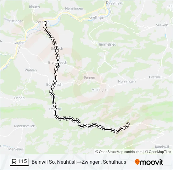 115 Bus Line Map