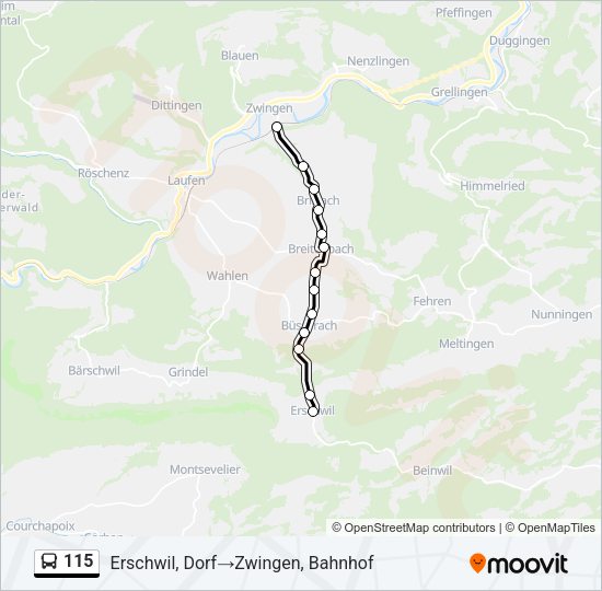 115 Bus Line Map