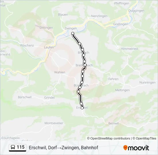 115 Bus Line Map