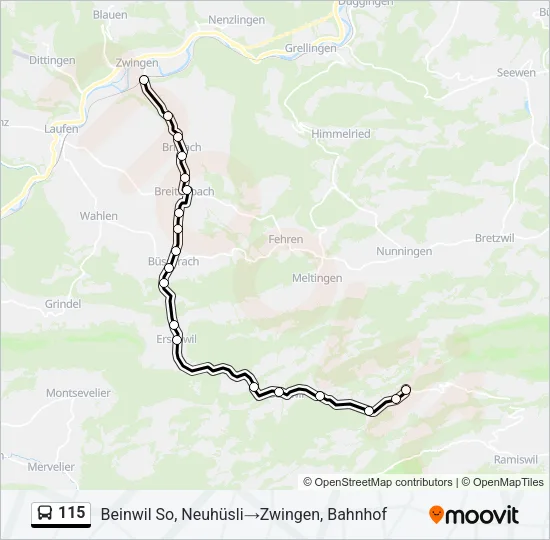 115 Bus Line Map