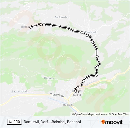 115 Bus Line Map
