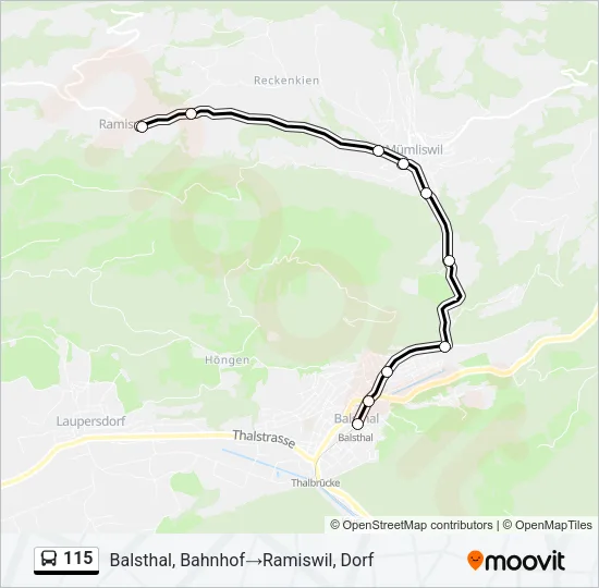 115 Bus Line Map