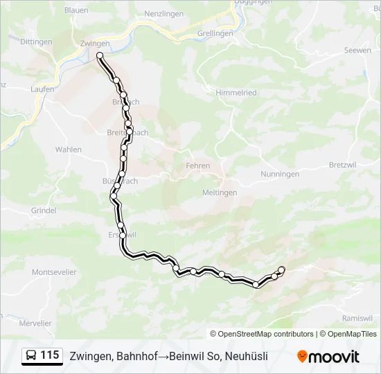 115 Bus Line Map