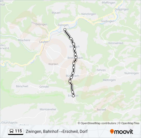 115 Bus Line Map