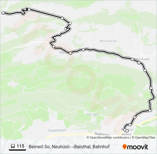 115 Bus Line Map
