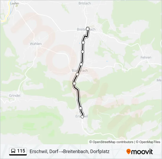 115 Bus Line Map