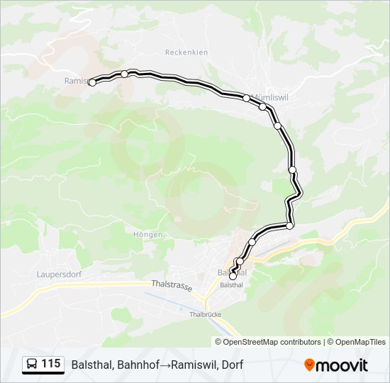 115 Bus Line Map