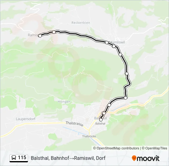 115 Bus Line Map