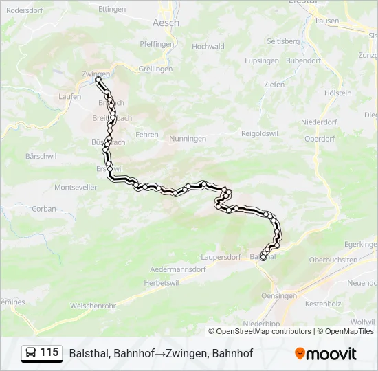 115 Bus Line Map