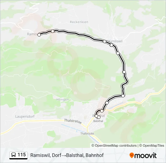 115 Bus Line Map