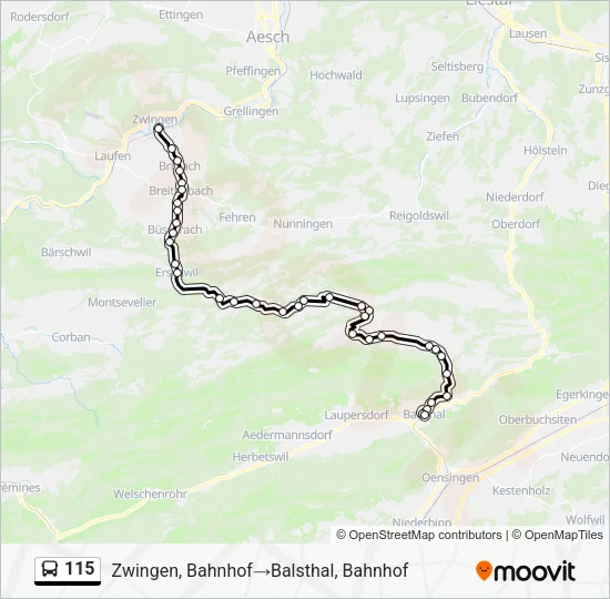 115 Bus Line Map