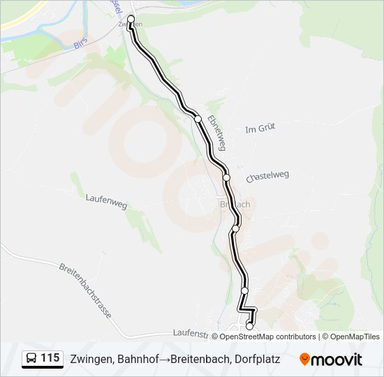115 Bus Line Map