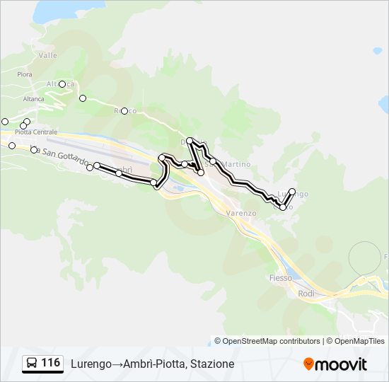 Plan de la ligne 116 de bus