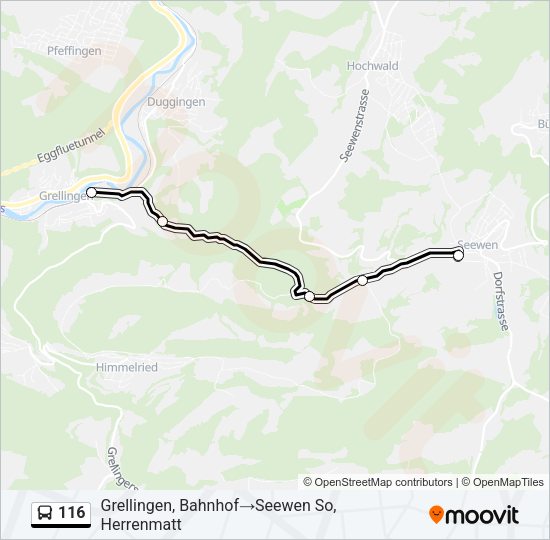 116 Bus Line Map