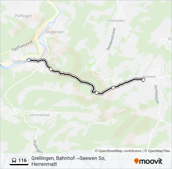 116 Bus Line Map