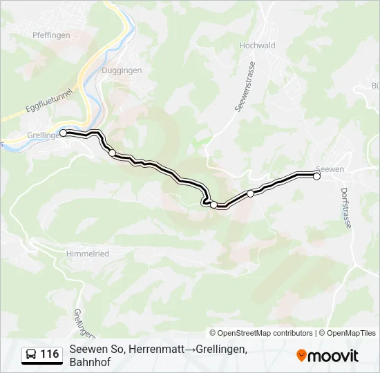 116 Bus Line Map