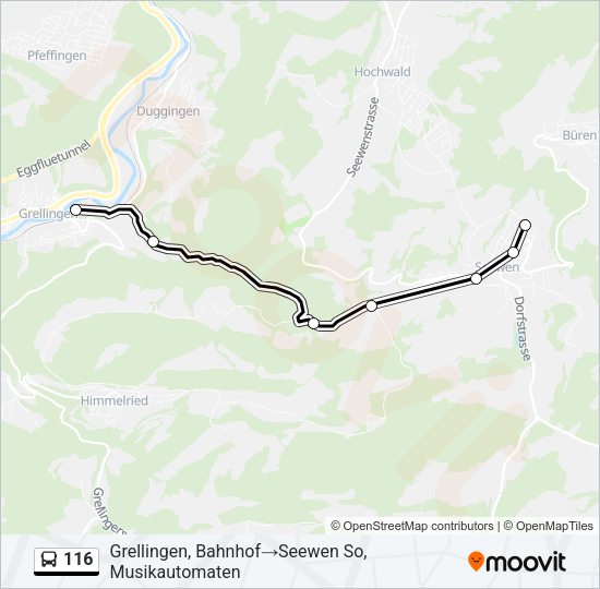 116 Bus Line Map