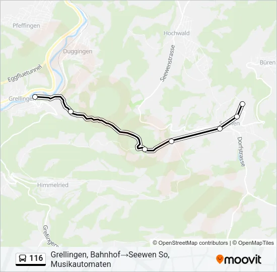116 Bus Line Map