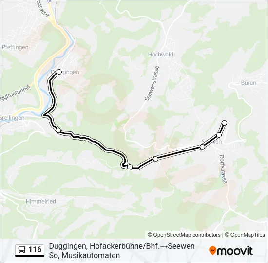 116 Bus Line Map