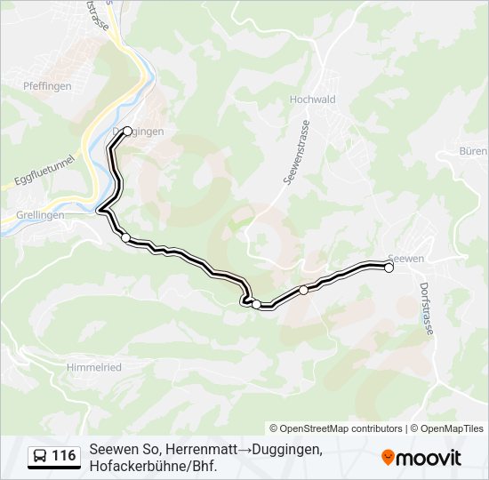 116 Bus Line Map