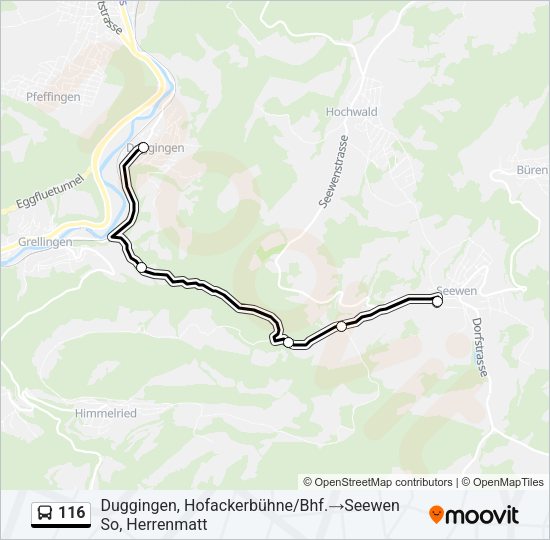 116 Bus Line Map