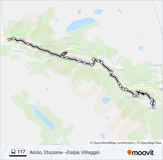 117 bus Line Map