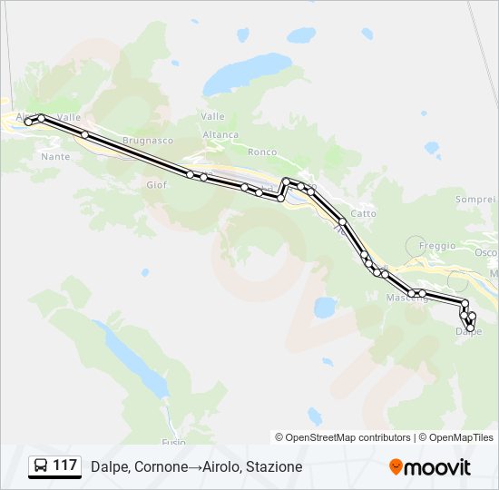 Plan de la ligne 117 de bus