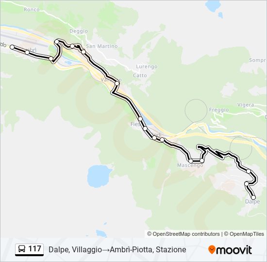 117 bus Line Map