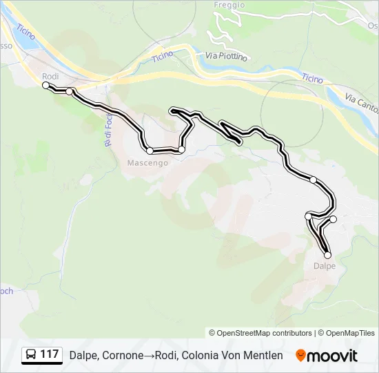 117 Bus Line Map