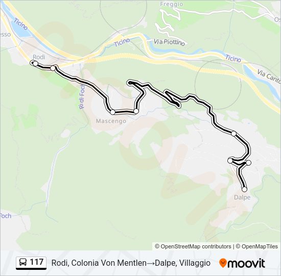 117 Bus Line Map