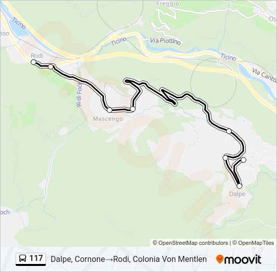 117 Bus Line Map