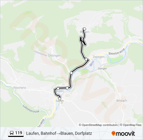 119 Bus Line Map