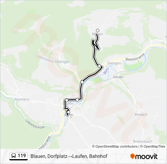 119 Bus Line Map