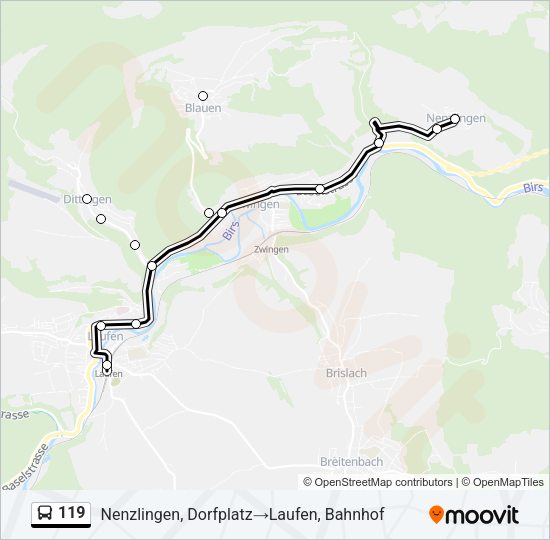 119 Bus Line Map