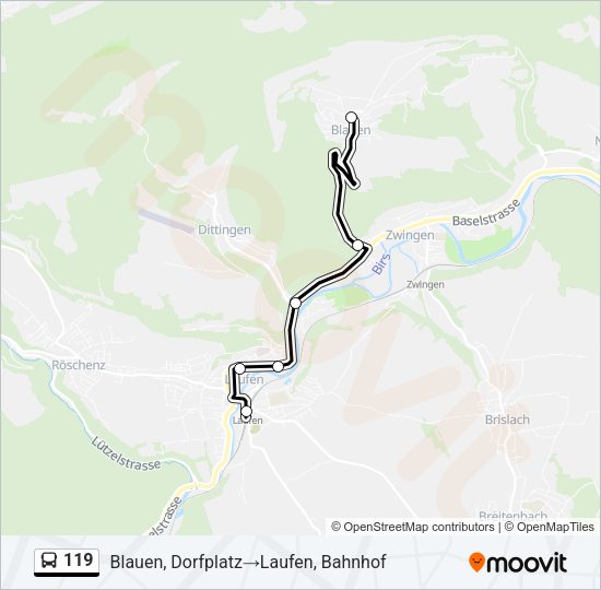 119 Bus Line Map