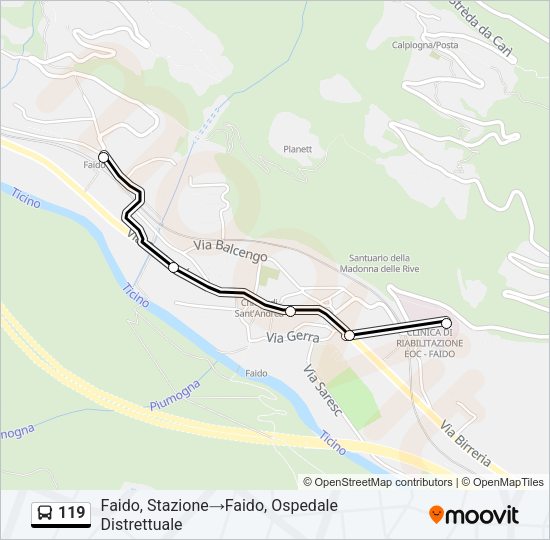119 Bus Line Map
