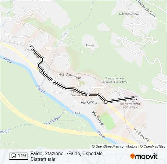 119 Bus Line Map