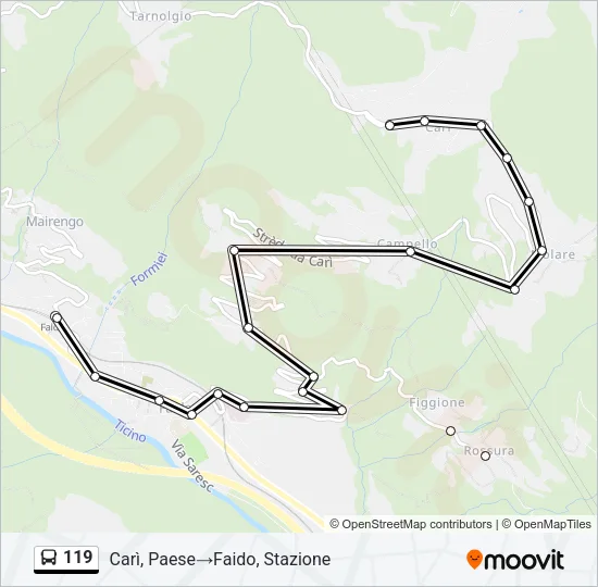 119 Bus Line Map
