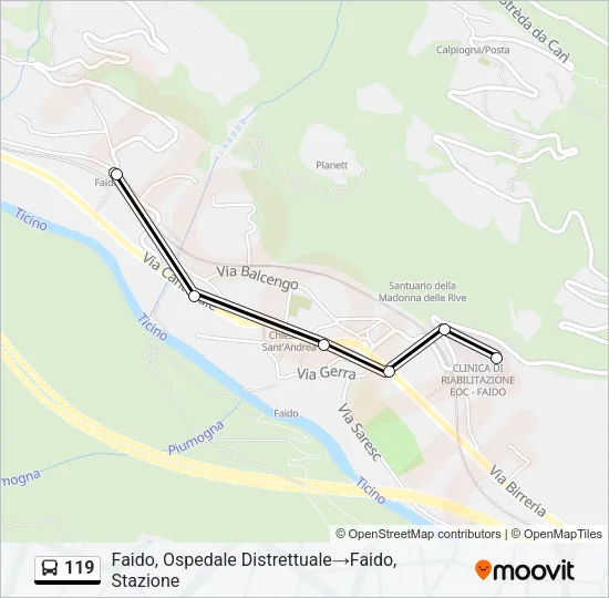119 Bus Line Map