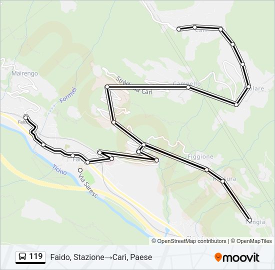 119 Bus Line Map