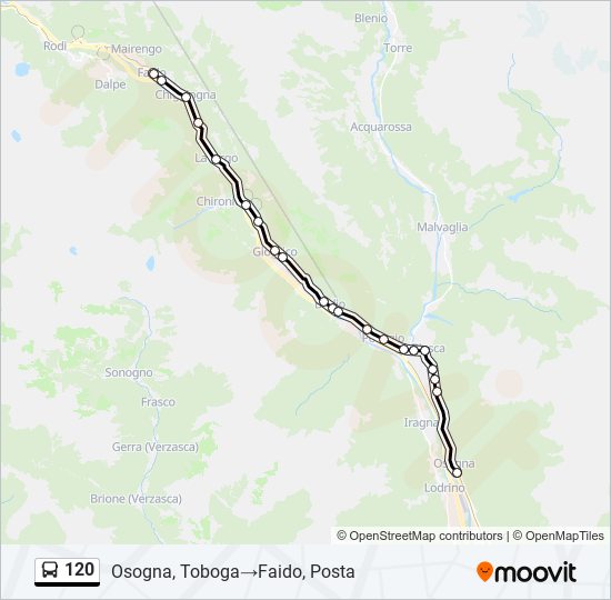 Plan de la ligne 120 de bus