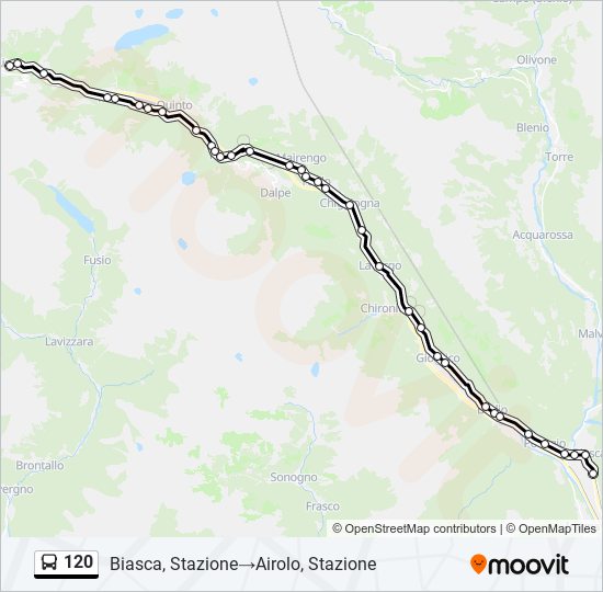 120 bus Line Map