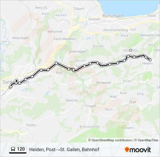 120 Bus Line Map
