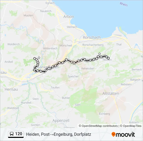 120 Bus Line Map