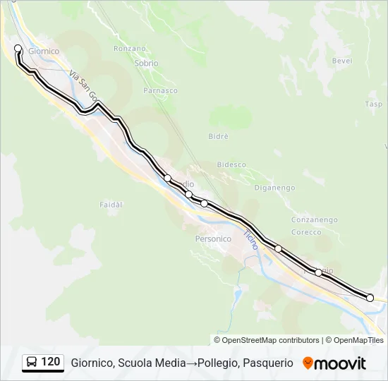 120 Bus Line Map