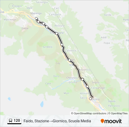 120 Bus Line Map