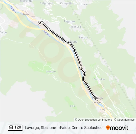 120 Bus Line Map